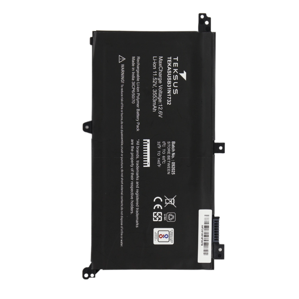 Teksus Laptop Battery Compatible For Asus X571GT | B31N1732 3C view 3